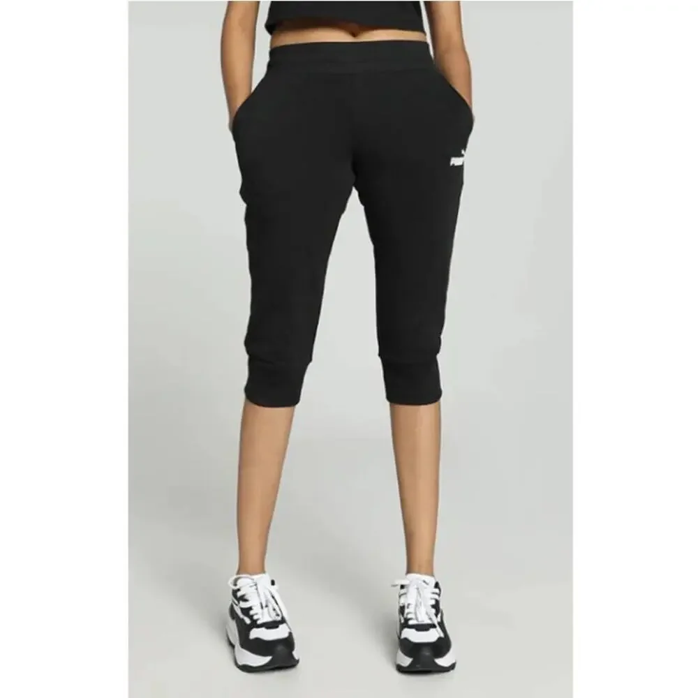Puma Women's Black ESS Capri Regular Fit Sweatpants Size S - Picture 1 of 9